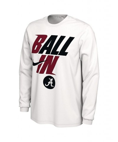 Men's White Alabama Crimson Tide Ball In Bench Long Sleeve T-shirt $22.00 T-Shirts