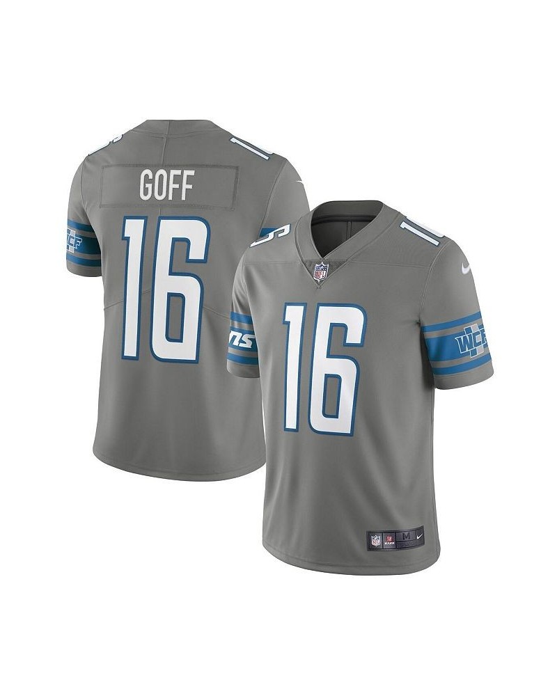 Men's Jared Goff Steel Detroit Lions Alternate Vapor Limited Jersey $57.80 Jersey