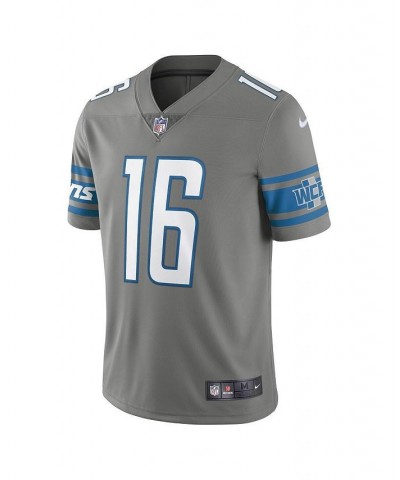 Men's Jared Goff Steel Detroit Lions Alternate Vapor Limited Jersey $57.80 Jersey