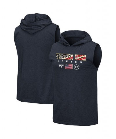 Men's Navy Virginia Tech Hokies OHT Military-inspired Appreciation Americana Hoodie Sleeveless T-shirt $20.25 T-Shirts