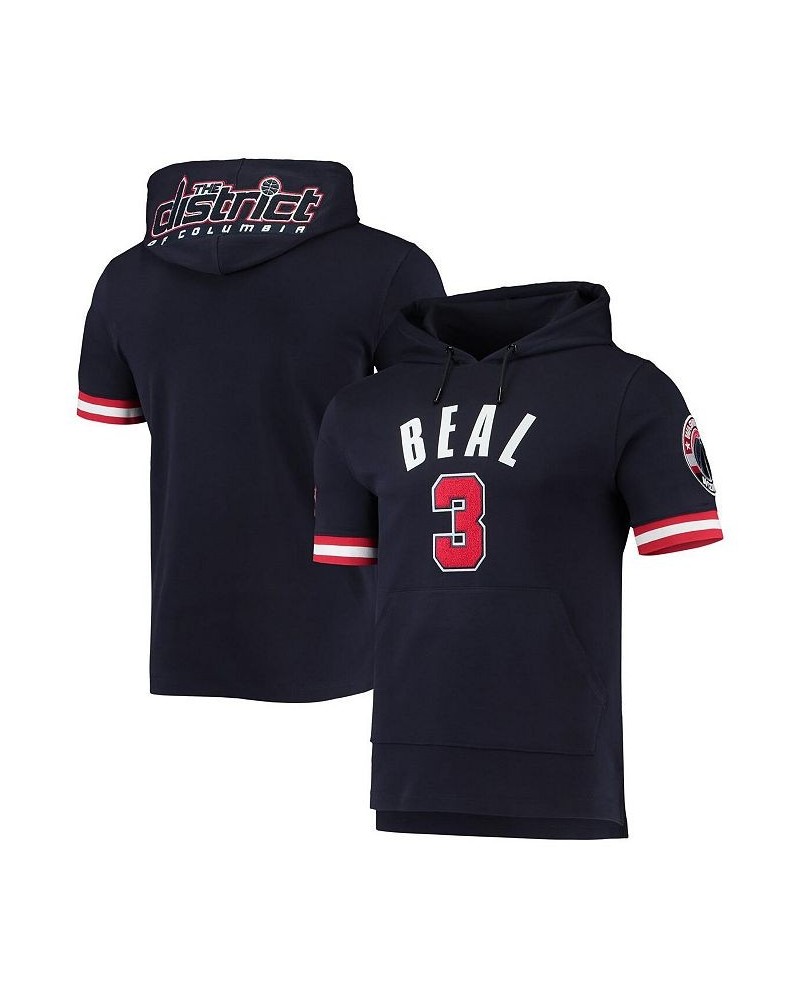 Men's Bradley Beal Navy Washington Wizards Name and Number Short Sleeve Pullover Hoodie $37.40 Sweatshirt