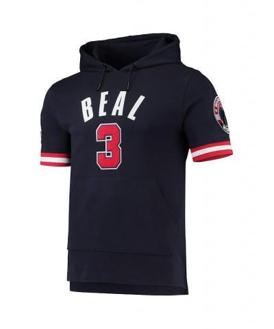 Men's Bradley Beal Navy Washington Wizards Name and Number Short Sleeve Pullover Hoodie $37.40 Sweatshirt