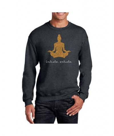 Men's Word Art Inhale Exhale Crewneck Sweatshirt Gray $24.50 Sweatshirt