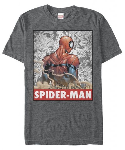 Marvel Men's Comic Collection Spider-Man Comic Style Short Sleeve T-Shirt Gray $17.50 T-Shirts