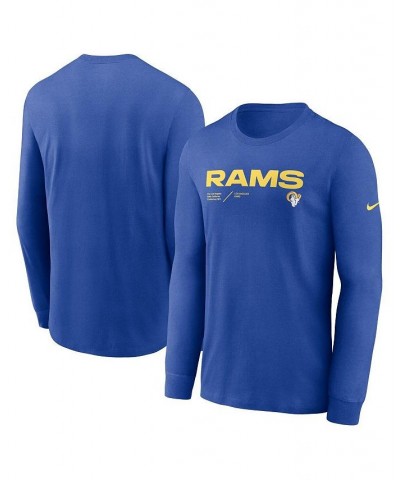 Men's Royal Los Angeles Rams Infograph Lock Up Performance Long Sleeve T-shirt $28.59 T-Shirts