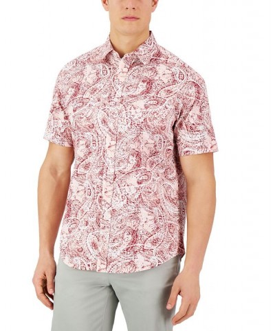 Men's Robert Paisley Refined Woven Shirt Red $16.00 Shirts