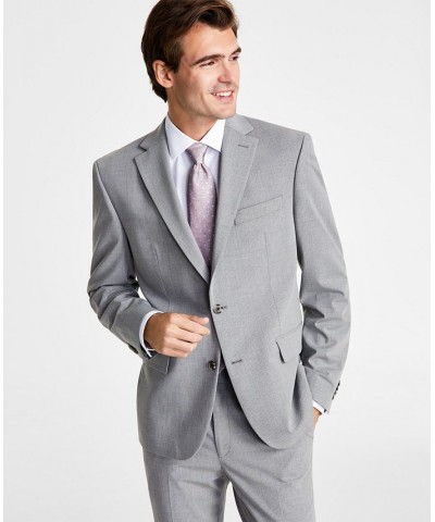 Men's Skinny-Fit Stretch Suit Jacket Grey/white Pinstripe $133.20 Suits