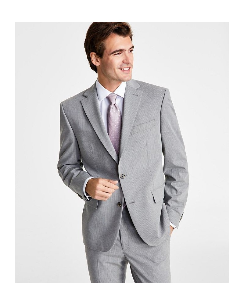 Men's Skinny-Fit Stretch Suit Jacket Grey/white Pinstripe $133.20 Suits