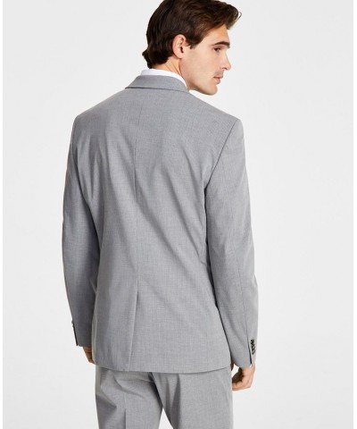 Men's Skinny-Fit Stretch Suit Jacket Grey/white Pinstripe $133.20 Suits