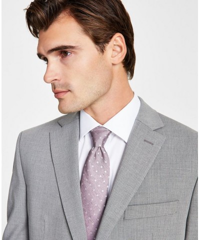 Men's Skinny-Fit Stretch Suit Jacket Grey/white Pinstripe $133.20 Suits