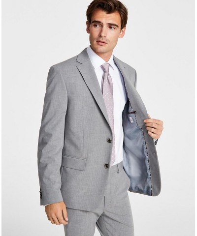 Men's Skinny-Fit Stretch Suit Jacket Grey/white Pinstripe $133.20 Suits