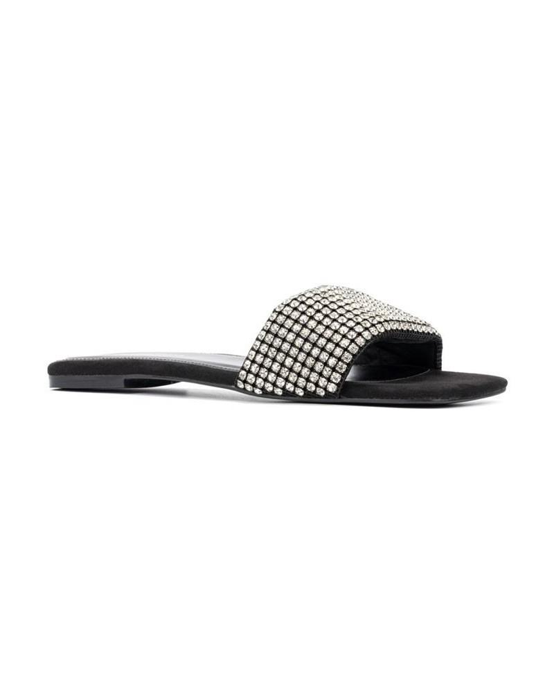 Women's Gia Wide Width Flats Black $35.98 Shoes