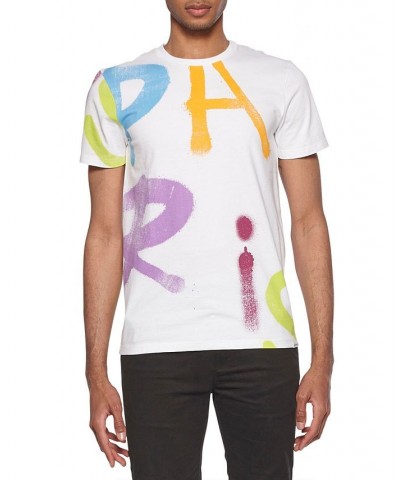 ELEVEN PARIS Men's Graffiti Logo Graphic T-Shirt White $23.52 T-Shirts