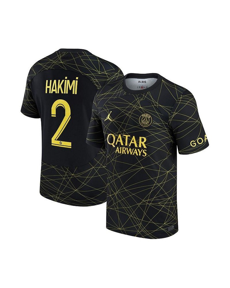 Men's Brand Achraf Hakimi Black Paris Saint-Germain 2022/23 Fourth Breathe Stadium Replica Player Jersey $42.00 Jersey