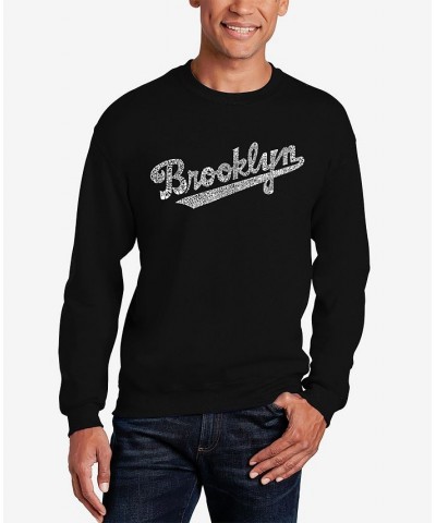 Men's Word Art Brooklyn Neighborhoods Crewneck Sweatshirt Black $28.49 Sweatshirt