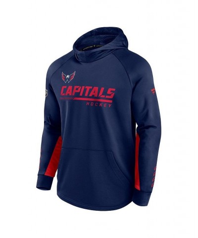 Men's Branded Navy Washington Capitals Authentic Pro Locker Room Raglan Pullover Hoodie $44.27 Sweatshirt