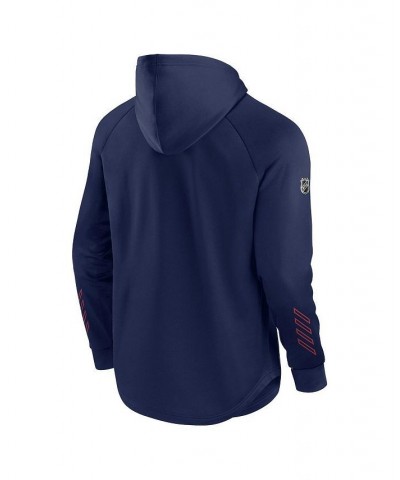 Men's Branded Navy Washington Capitals Authentic Pro Locker Room Raglan Pullover Hoodie $44.27 Sweatshirt