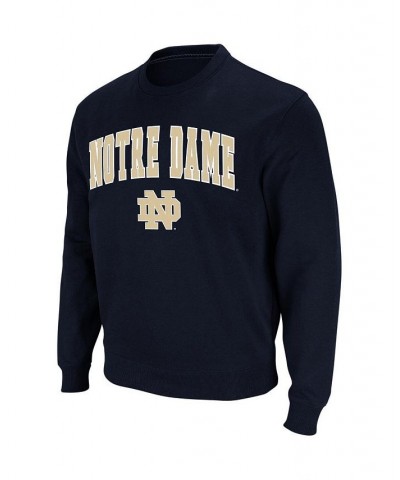 Men's Navy Notre Dame Fighting Irish Arch and Logo Crew Neck Sweatshirt $32.99 Sweatshirt