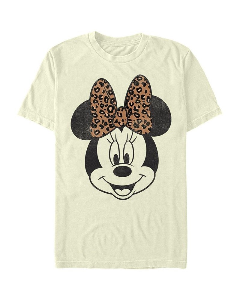 Men's Mickey Classic Minnie Face Short Sleeve Crew T-shirt Tan/Beige $19.24 T-Shirts