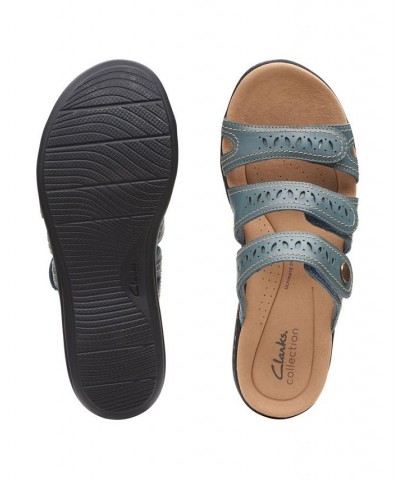 Women's Collection Laurieann Dee Slide Sandals Blue $50.00 Shoes