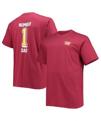 Men's Branded Burgundy Washington Commanders Big and Tall 1 Dad 2-Hit T-shirt $18.06 T-Shirts