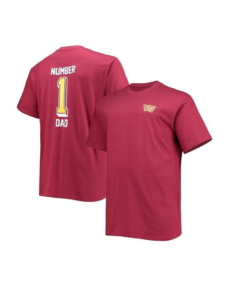 Men's Branded Burgundy Washington Commanders Big and Tall 1 Dad 2-Hit T-shirt $18.06 T-Shirts