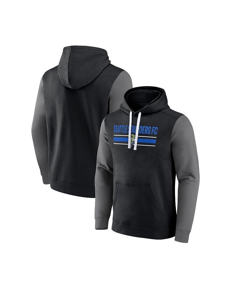 Men's Branded Black Seattle Sounders FC To Victory Pullover Hoodie $29.67 Sweatshirt