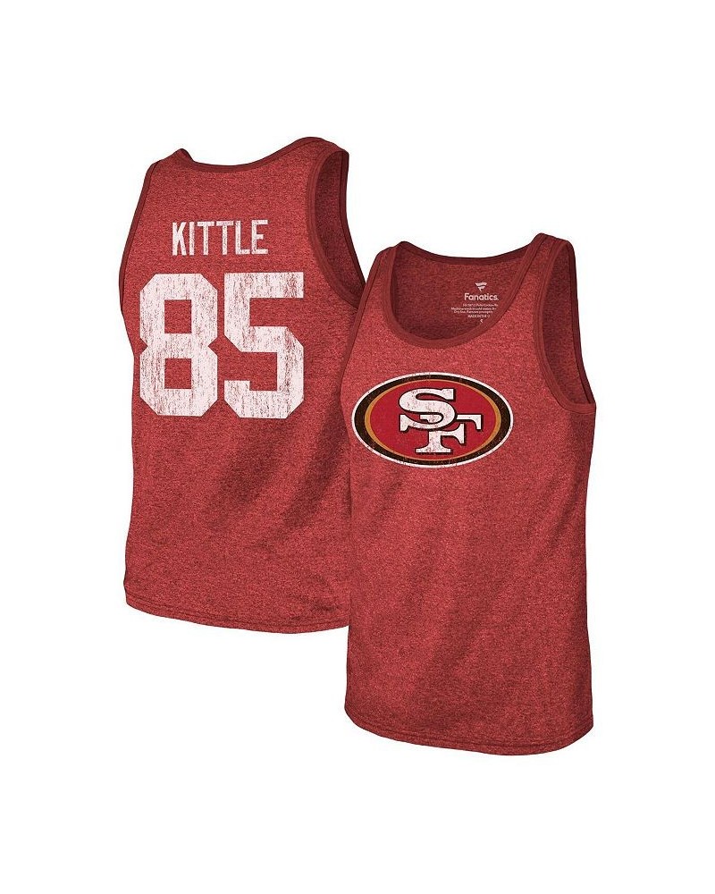 Men's Threads George Kittle Scarlet San Francisco 49ers Name & Number Tri-Blend Tank Top $25.92 T-Shirts