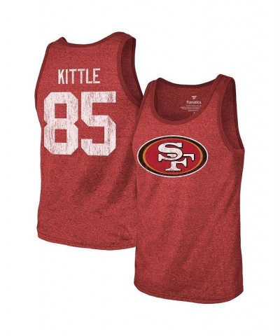 Men's Threads George Kittle Scarlet San Francisco 49ers Name & Number Tri-Blend Tank Top $25.92 T-Shirts