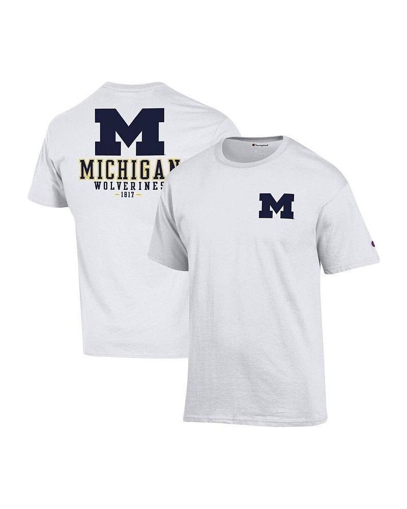 Men's White Michigan Wolverines Stack 2-Hit T-shirt $18.00 T-Shirts