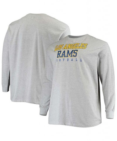 Men's Big and Tall Heathered Gray Los Angeles Rams Practice Long Sleeve T-shirt $20.79 T-Shirts