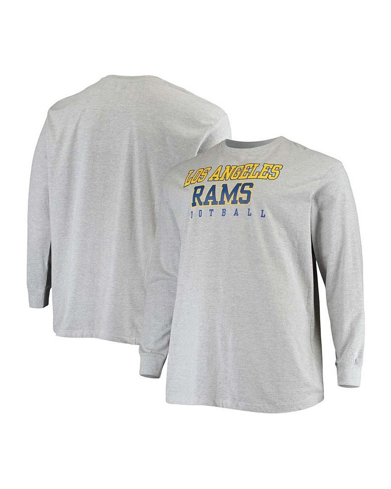 Men's Big and Tall Heathered Gray Los Angeles Rams Practice Long Sleeve T-shirt $20.79 T-Shirts