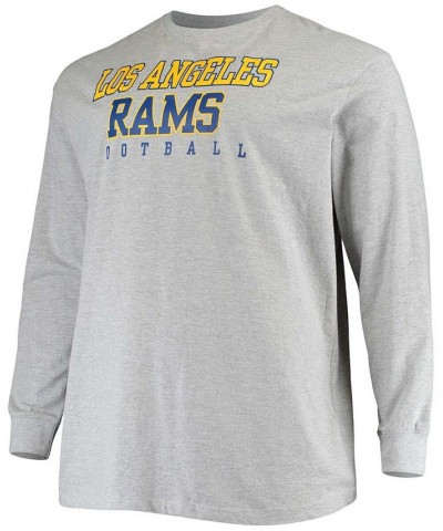 Men's Big and Tall Heathered Gray Los Angeles Rams Practice Long Sleeve T-shirt $20.79 T-Shirts