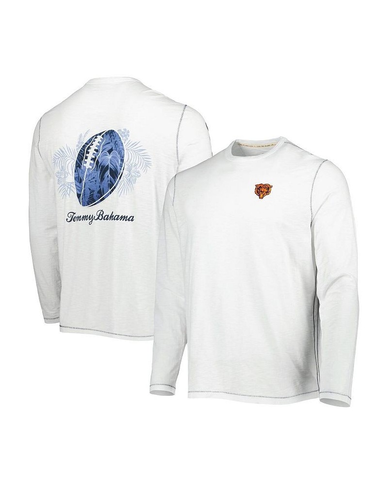 Men's White Chicago Bears Laces Out Billboard Long Sleeve T-shirt $51.60 T-Shirts