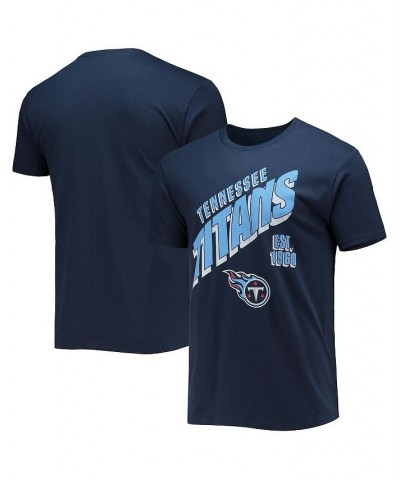 Men's Navy Tennessee Titans Slant T-shirt $18.45 T-Shirts