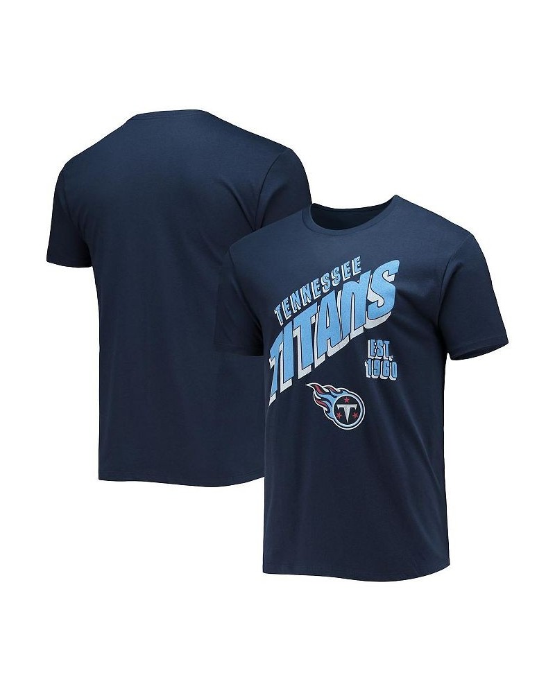 Men's Navy Tennessee Titans Slant T-shirt $18.45 T-Shirts