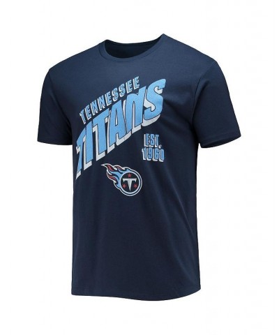 Men's Navy Tennessee Titans Slant T-shirt $18.45 T-Shirts