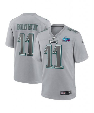 Men's A.J. Brown Gray Philadelphia Eagles Super Bowl LVII Patch Atmosphere Fashion Game Jersey $56.00 Jersey