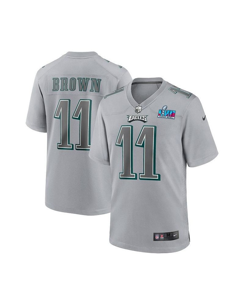 Men's A.J. Brown Gray Philadelphia Eagles Super Bowl LVII Patch Atmosphere Fashion Game Jersey $56.00 Jersey