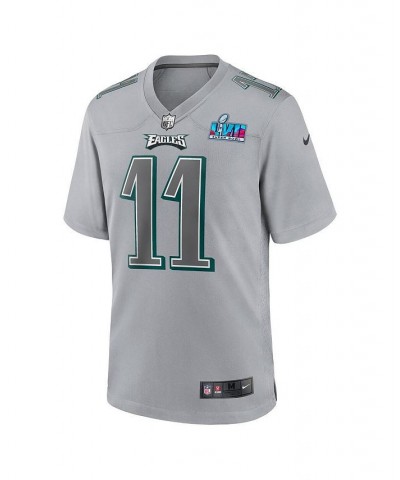 Men's A.J. Brown Gray Philadelphia Eagles Super Bowl LVII Patch Atmosphere Fashion Game Jersey $56.00 Jersey