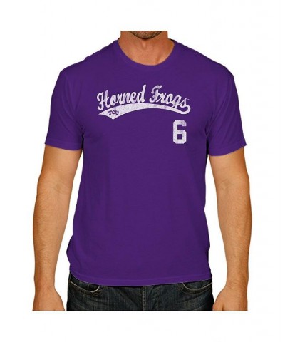 Men's Andrew Cashner Purple TCU Horned Frogs NCAA Baseball T-shirt $19.32 T-Shirts