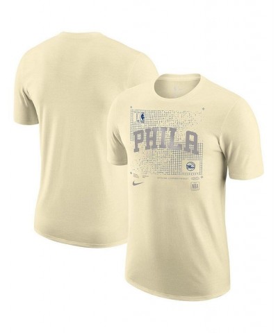 Men's Cream Philadelphia 76ers Courtside Chrome T-shirt $21.50 T-Shirts