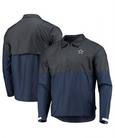 Men's Anthracite, Navy Dallas Cowboys Sideline Coach Half-Zip Jacket $39.60 Jackets