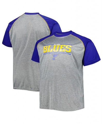 Men's Heather Gray St. Louis Blues Big and Tall Logo Raglan T-shirt $28.20 T-Shirts