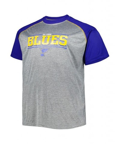 Men's Heather Gray St. Louis Blues Big and Tall Logo Raglan T-shirt $28.20 T-Shirts