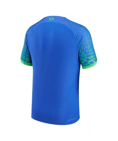 Men's Blue Brazil National Team 2022/23 Away Vapor Match Authentic Blank Jersey $61.20 Jersey