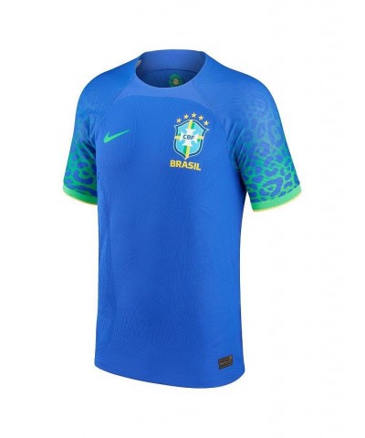 Men's Blue Brazil National Team 2022/23 Away Vapor Match Authentic Blank Jersey $61.20 Jersey