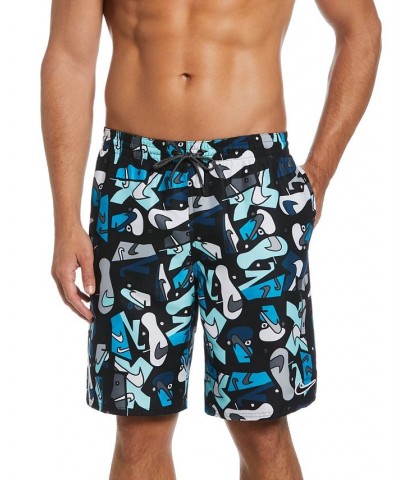 Men's Sneaker-Print 9" Volley Shorts Blue $27.82 Swimsuits