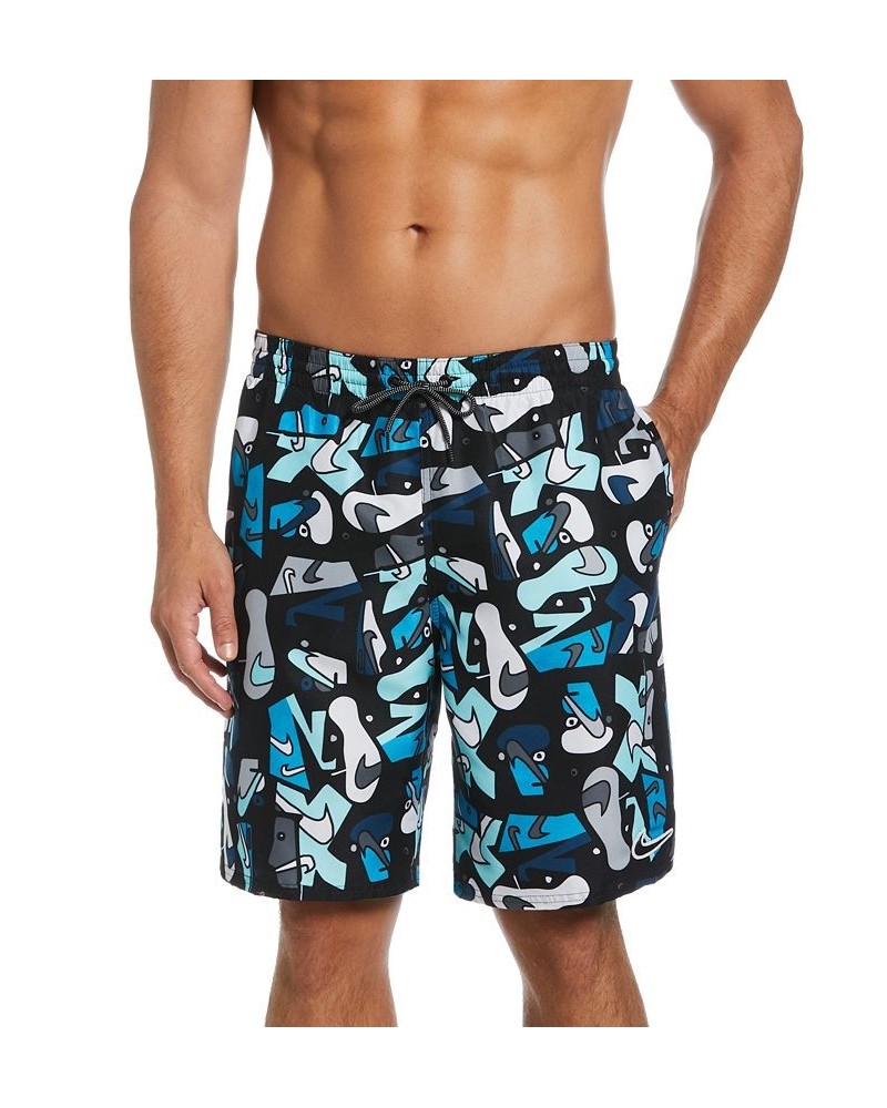 Men's Sneaker-Print 9" Volley Shorts Blue $27.82 Swimsuits