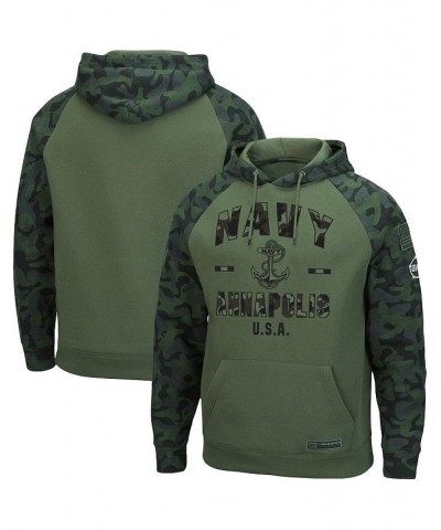 Men's Olive, Camo Navy Midshipmen OHT Military-Inspired Appreciation Raglan Pullover Hoodie $39.74 Sweatshirt